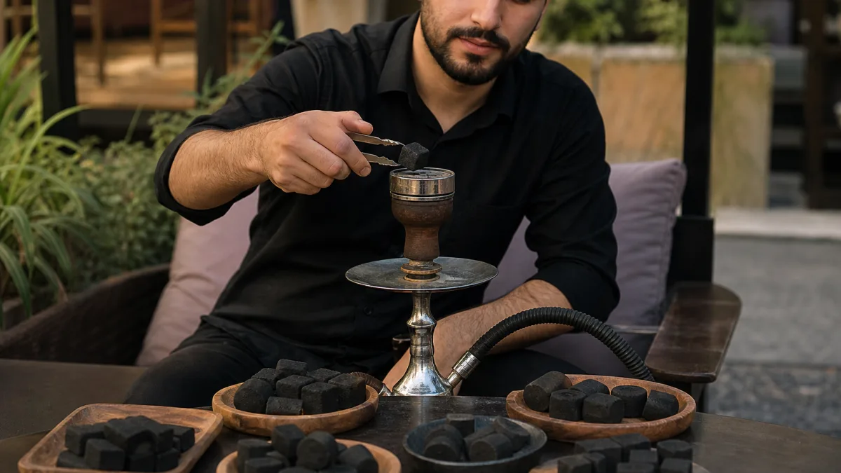 ذغال لیمو برای قلیان بافت متراکم و سوخت یکنواخت